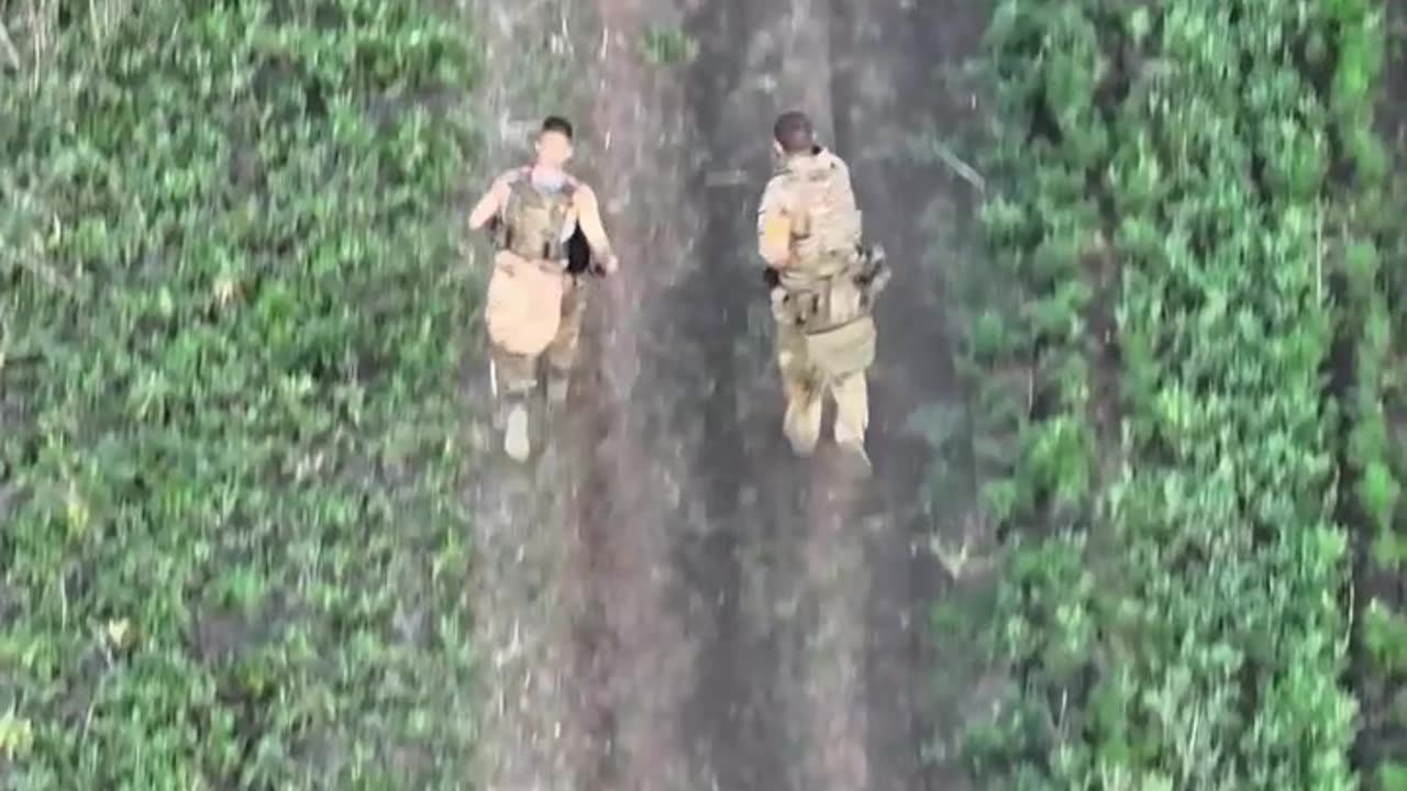 Russian Soldiers Running the Gauntlet "Together"