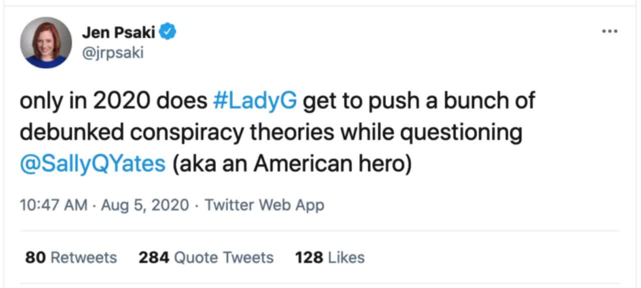Jen Psaki tweet about Sen. lindsey graham Aug 5th 2020 souces below