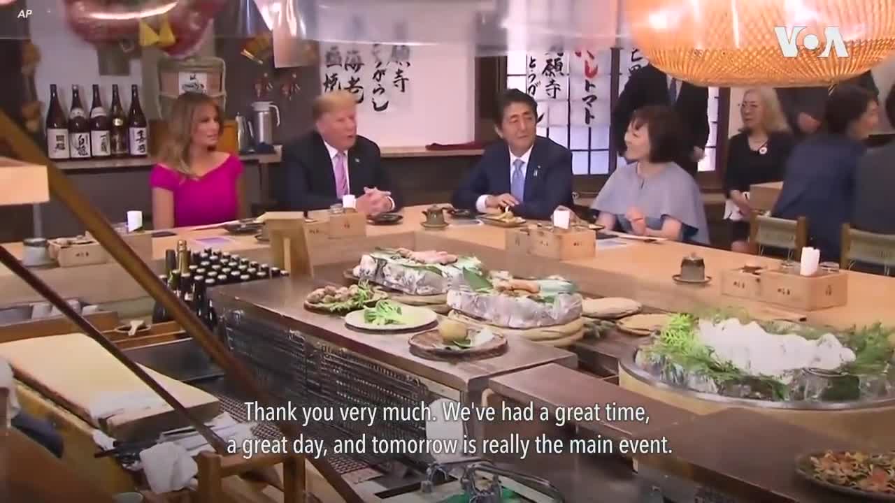 US President Trump and Japan's PM Abe Sit Down for Traditional Japanese Dinner VOANews