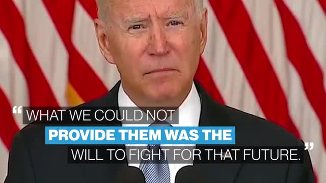 President Biden : American troops Should not be fighting when Afghan Forces are not willing to fight