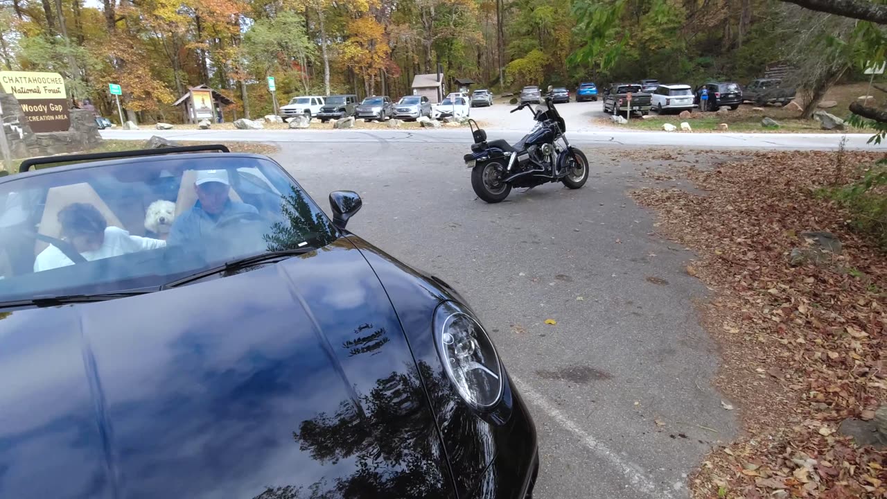 Fall leaf changes on mountain ride