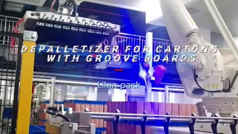 Depalletizer for cartons with groove boards #packaging#depalletizer#cartons#foryou