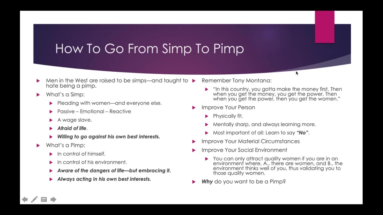 Weekly Webinar #27: “How To Go From Simp To Pimp”