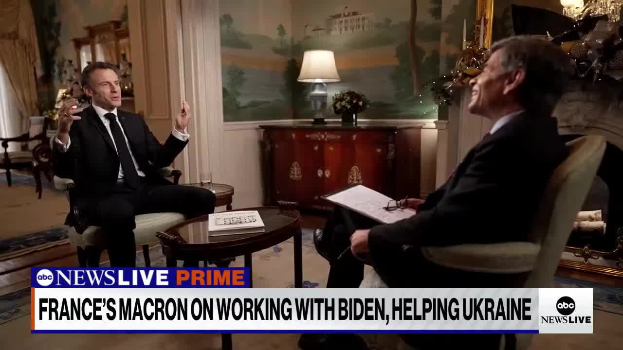 FRANCE'S MACRON ON WORKING WITH BIDEN, HELPING UKRAINE