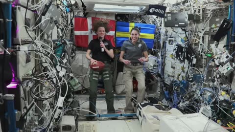 Nasa Astronauts Aboard Space station Huddle Up For Supper Bowl