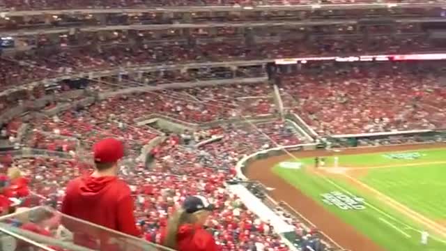 Lock him up! chants break out at #nationals Park, as President