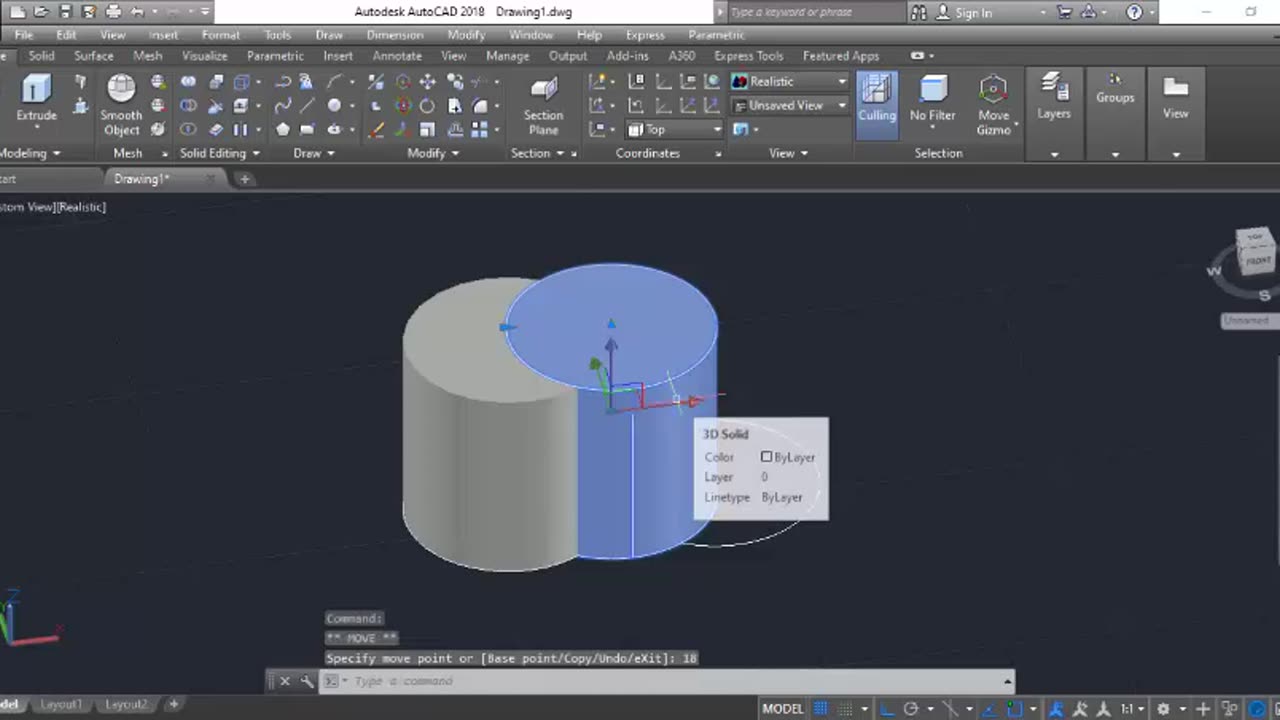 Solid Union Drawing on AutoCAD by Masroor Khan For Beginners