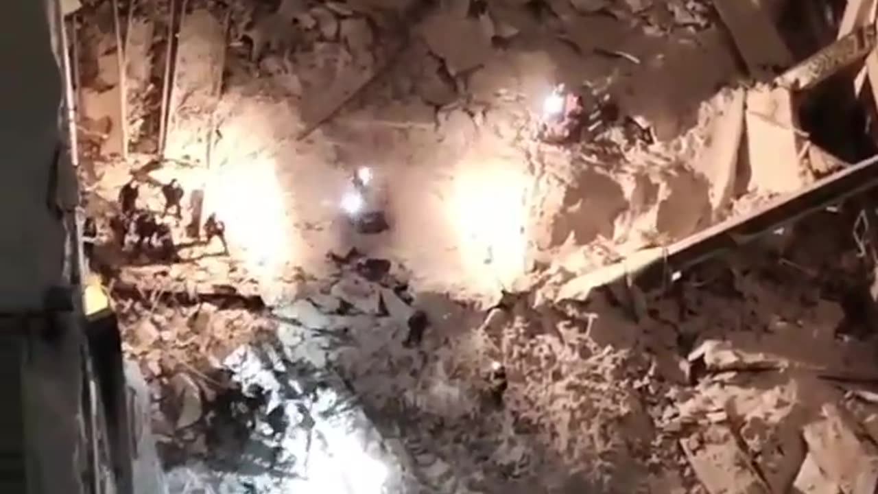 A gymnasium collapses in Jiamusi, China