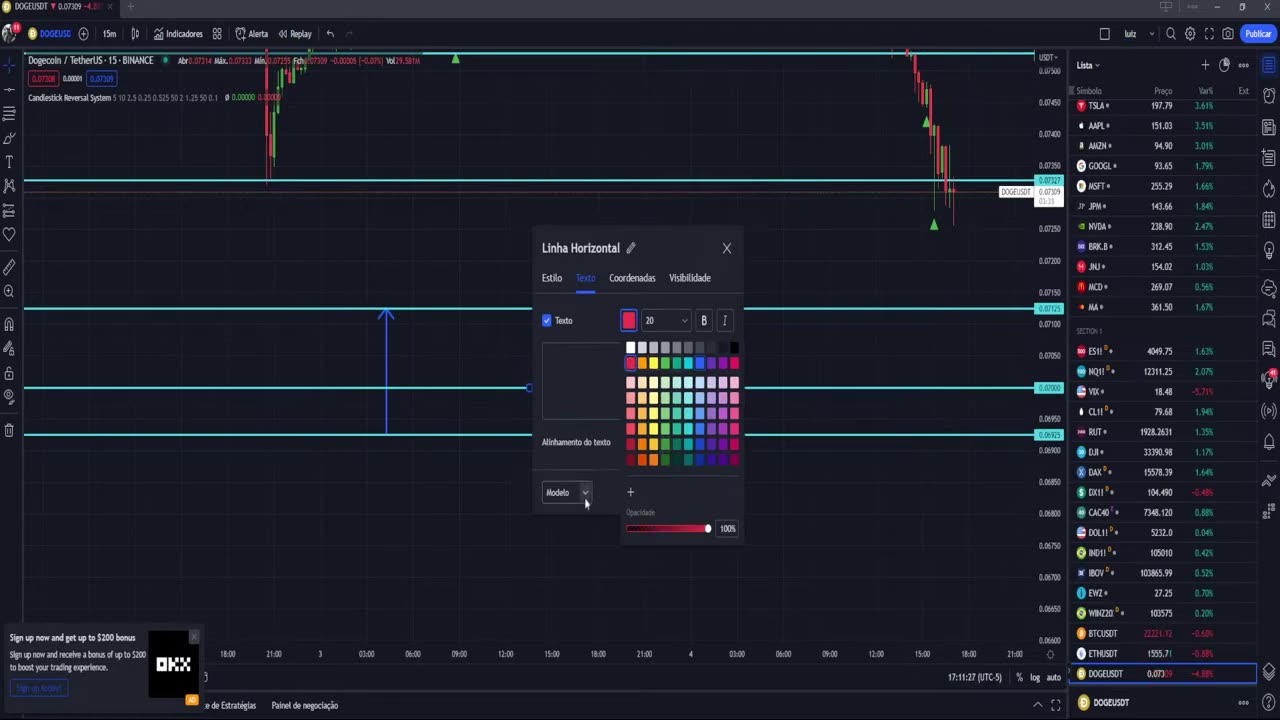 Dogecoin live signals