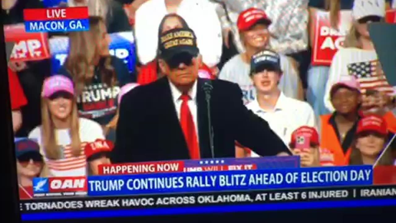 🦅 OAN Macon Georgia rally Sunday 09:08 pm president Donald j trump thanks people