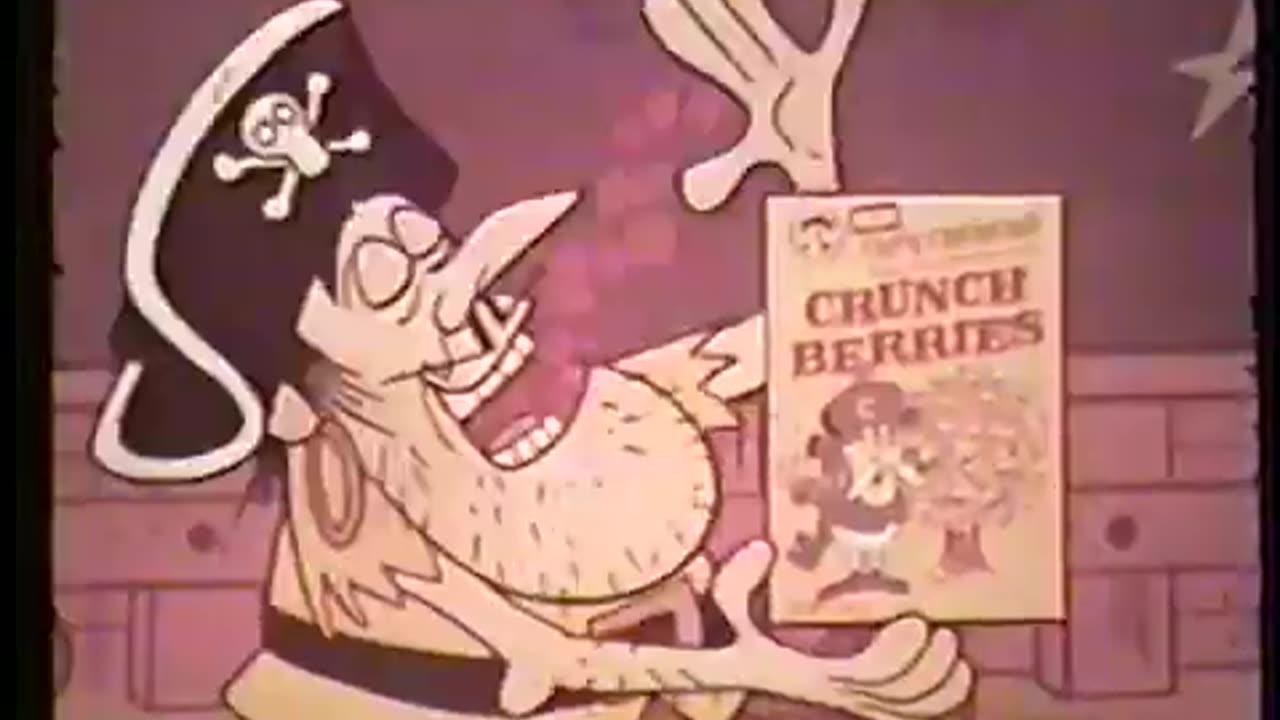 Cap'n Crunch Crunchberries 1960s Cereal Box Tv Commercial