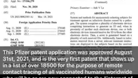 Pfizer Files Vax Tracking Patent