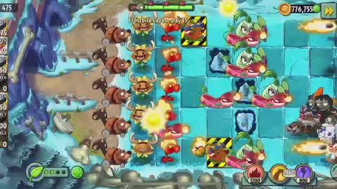 Plants vs Zombies 2 Frostbite Caves - Day 15