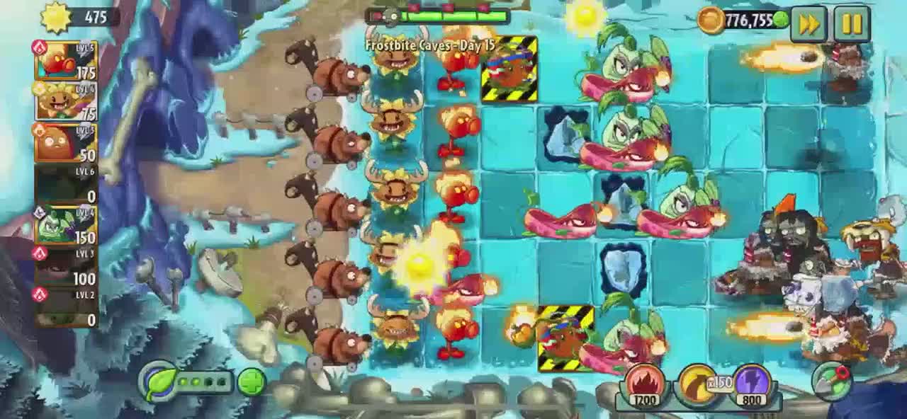 Plants vs Zombies 2 Frostbite Caves - Day 15