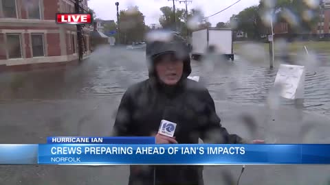 Impacts from Ian: Flooding in the Hague in Norfolk on Friday