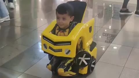 A child inside a car.