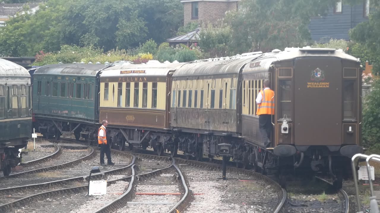 Wealden Pullman Being Pulled Ready To Be Stored In Siding At Tenterden UK 2022