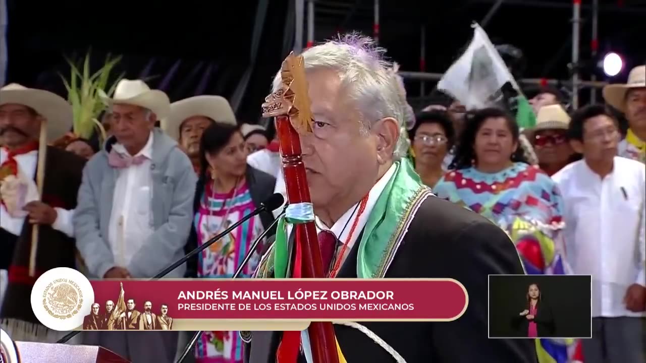 Ceremonia de entrega del Bastón de Mando y Primer discurso a la Nación