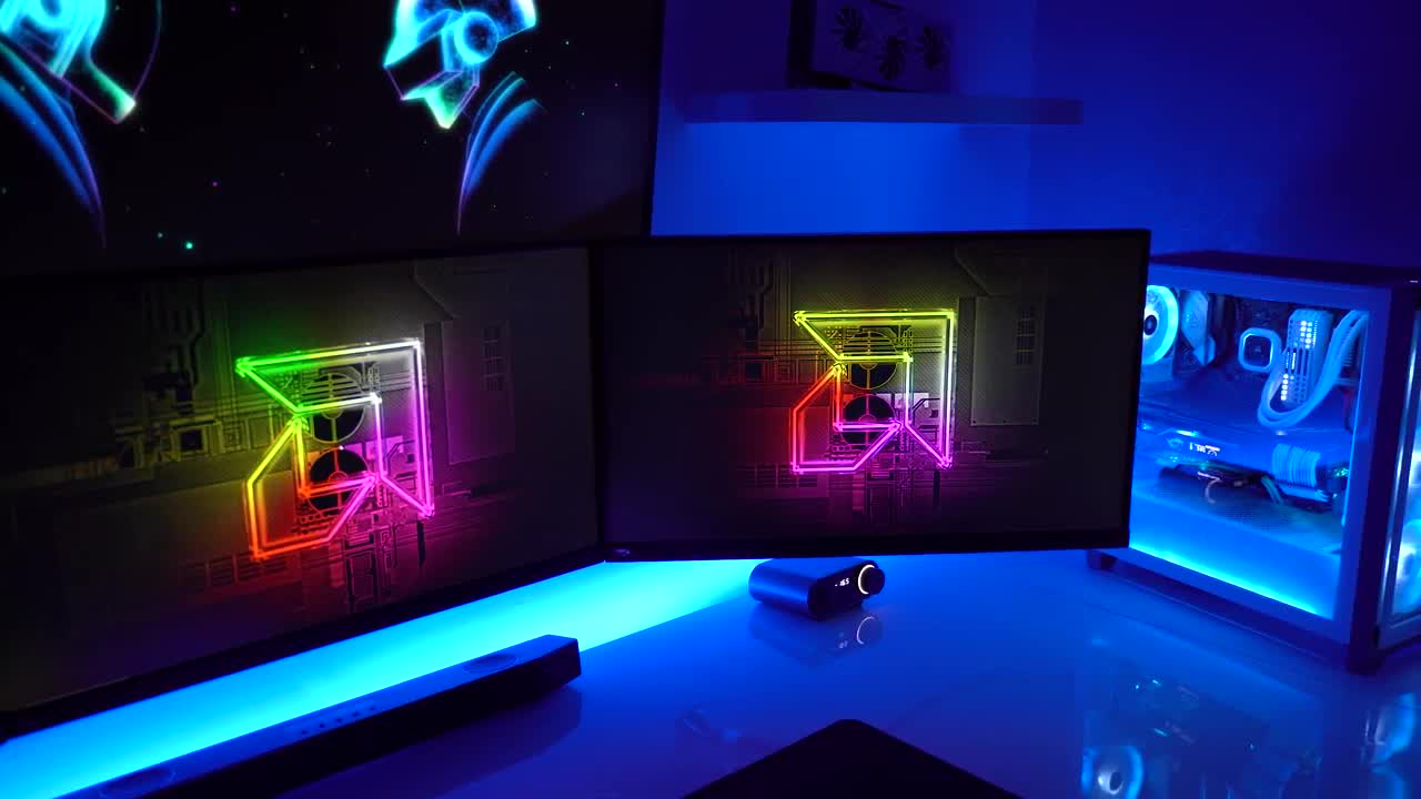 My Ultimate Tour of Gaming Setups!2022) Dual PCs and quad monitors!!!