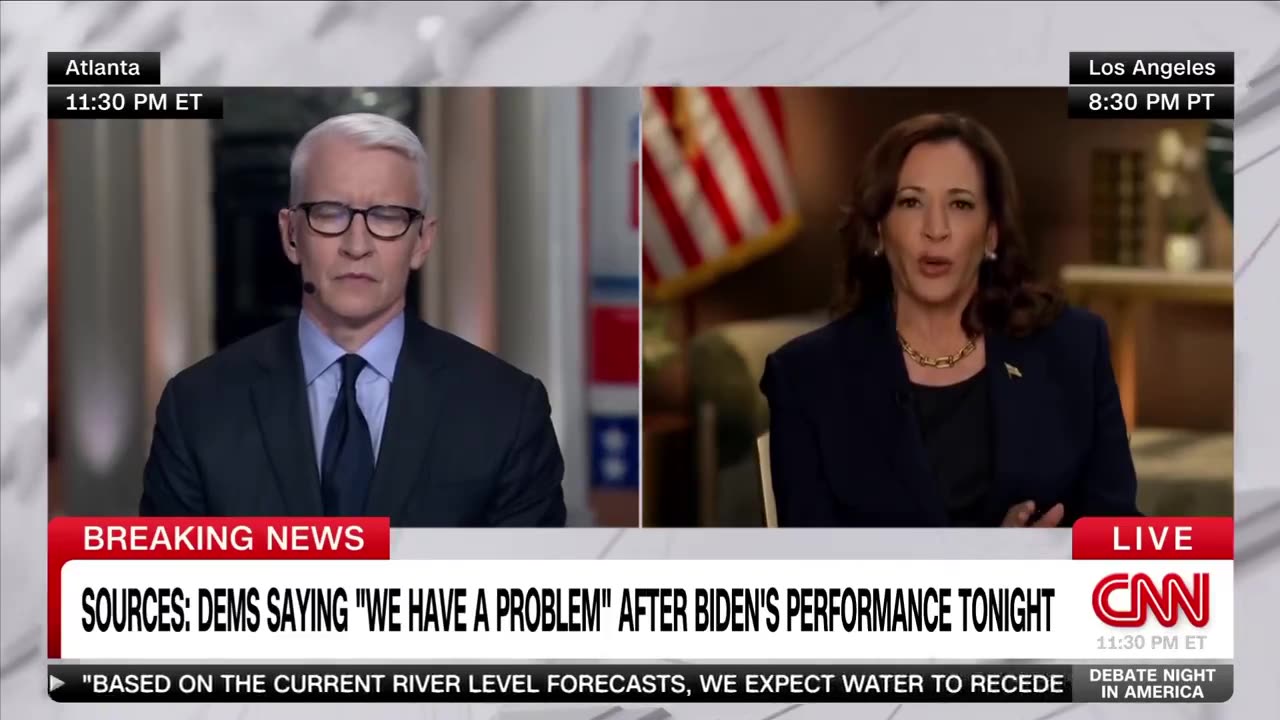 CNN's Anderson Cooper Presses VP Harris On Whether President Biden Should Step Down