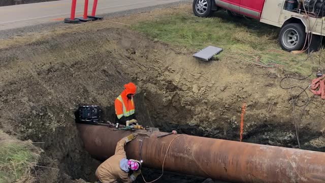 welding pipe in the swamp. I do not own the music