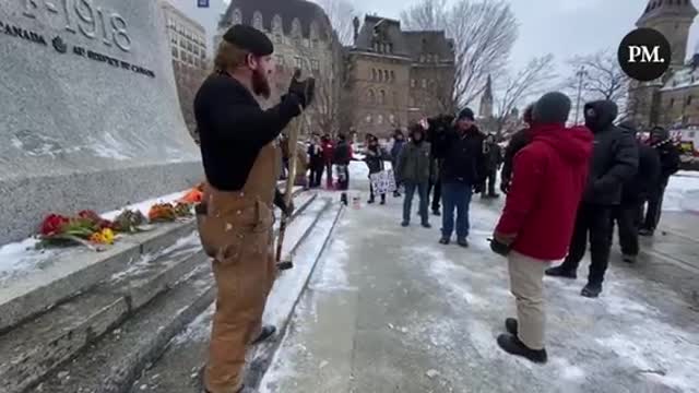 Canadian Veteran tells CBC reporter to go away! - Freedom Convoy 2022