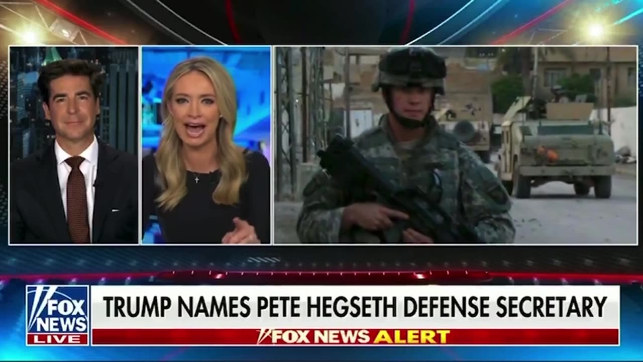 🟨 Jesse Watters & Kayleigh McEnany talk about Pete Hegseth “at 4:58 am” CENTRAL CASTING