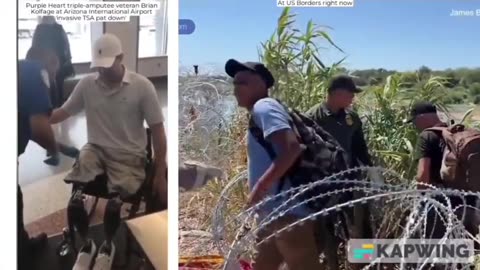 Purple Heart triple-amputee veteran Vs illegal immigrants Treatment at Us Border