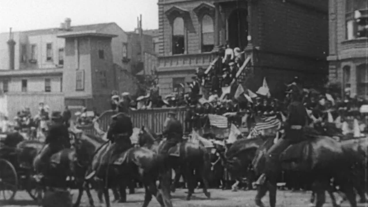 Theodore Roosevelt in San Francisco (1903 Original Black & White Film)