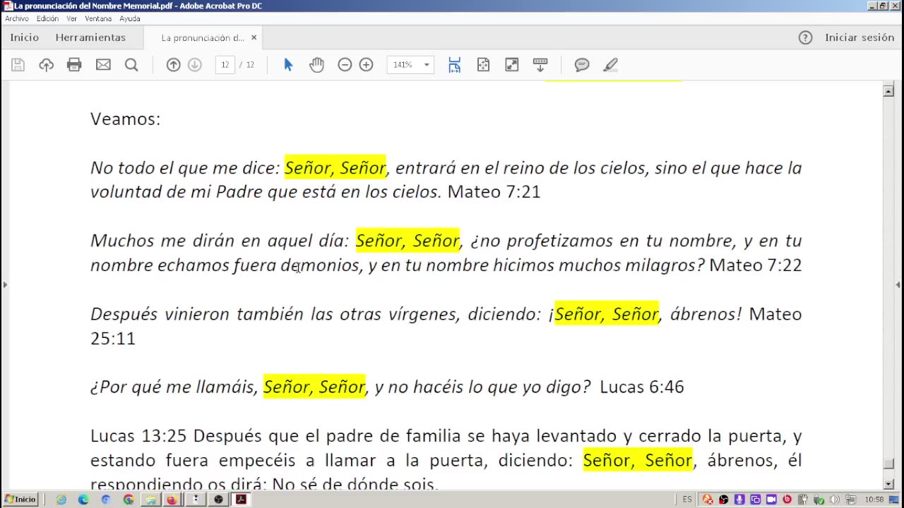 La pronunciación del Nombre Memorial - Parte 02