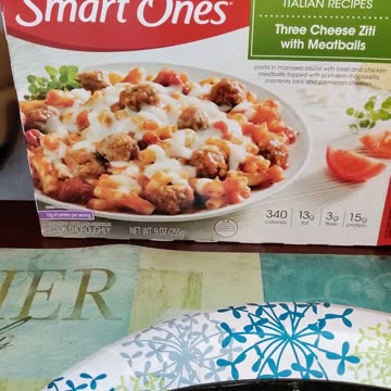 Eating Smart Ones Three Cheese Ziti With Meatballs, Dbn, MI, 8/24/23