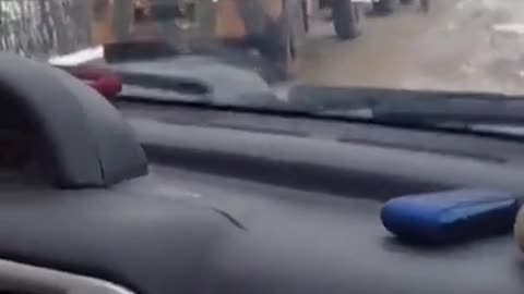 A convoy of Ukrainian Kirpi MRAPs