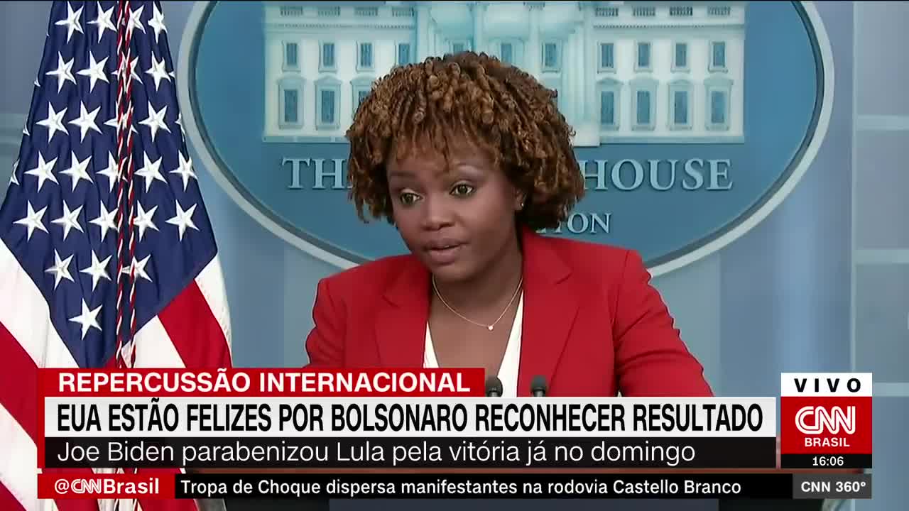 Estados Unidos estão felizes por Bolsonaro reconhecer resultado | CNN 360°