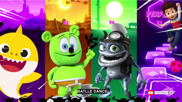 Baby Shark vs Gummy Bear vs Crazy Frog vs Paw Patrol