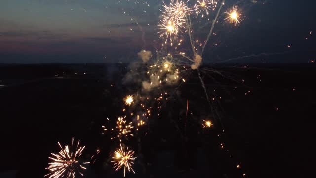 Up Close Drone and Fireworks