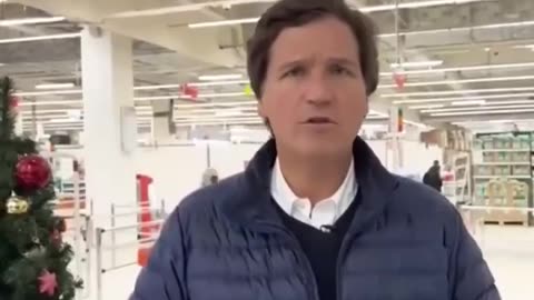 Tucker Carlson in a Russian Grocery store