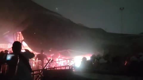 A Stage Collapses Due To Strong Winds