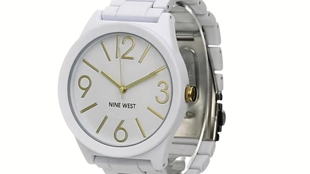 Nine West Women's NW/1678WTWT Matte White Rubberized Bracelet Watch