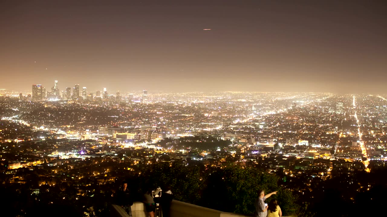 View deck over a city at night