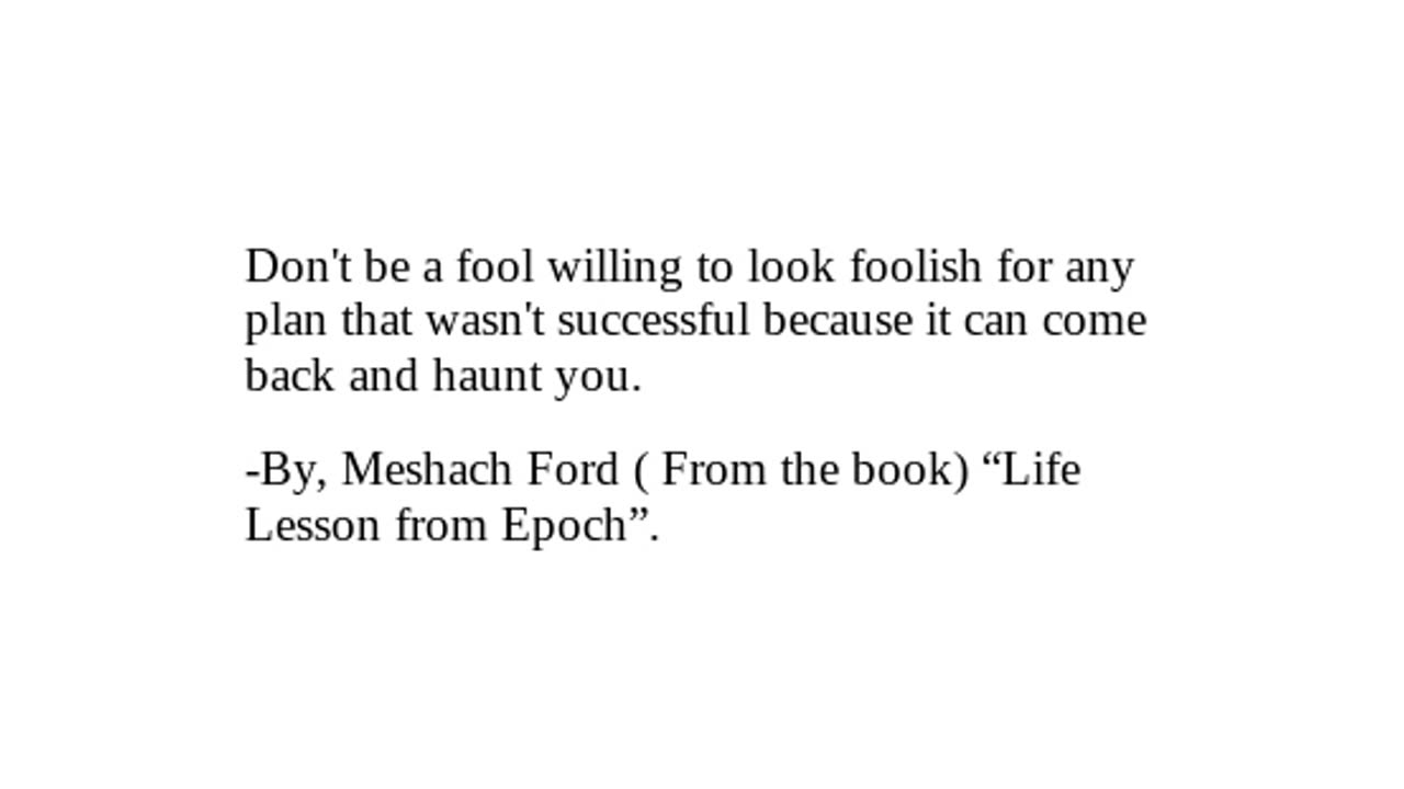 Life Lesson from Epoch