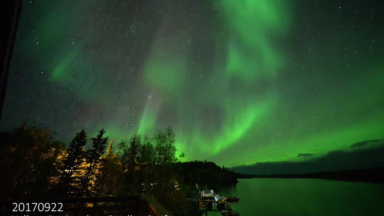 20170922 & 0924 Aurora Timelapse at Yellow Dog Lodge, Yellowknife [1080P]