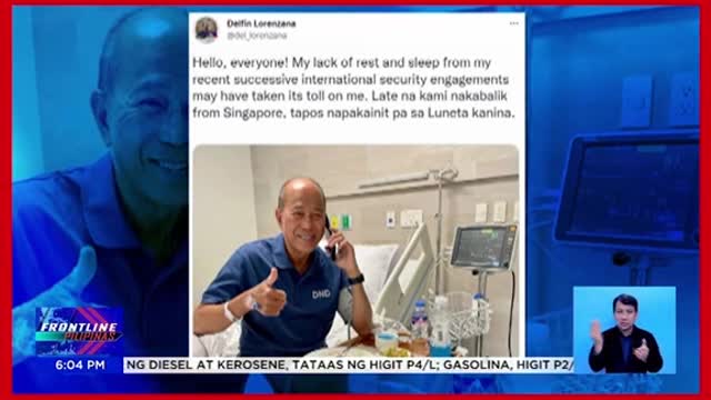 Defense Sec. Lorenzana,hinimatay sa gitna ng pagdiriwang ng Araw ng Kalayaan