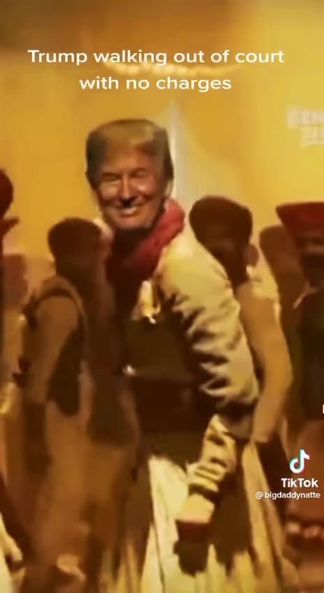 Trump walking out of court