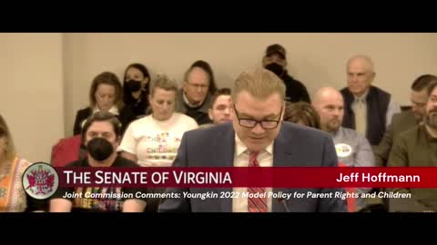 Hoffmann Comments at Virginia State Senate: Youngkin 2022 Model Policy for Parent Rights, December 19, 2022