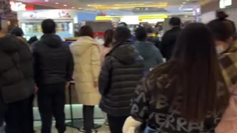 January 31 2022, New Years eve at a mall in China