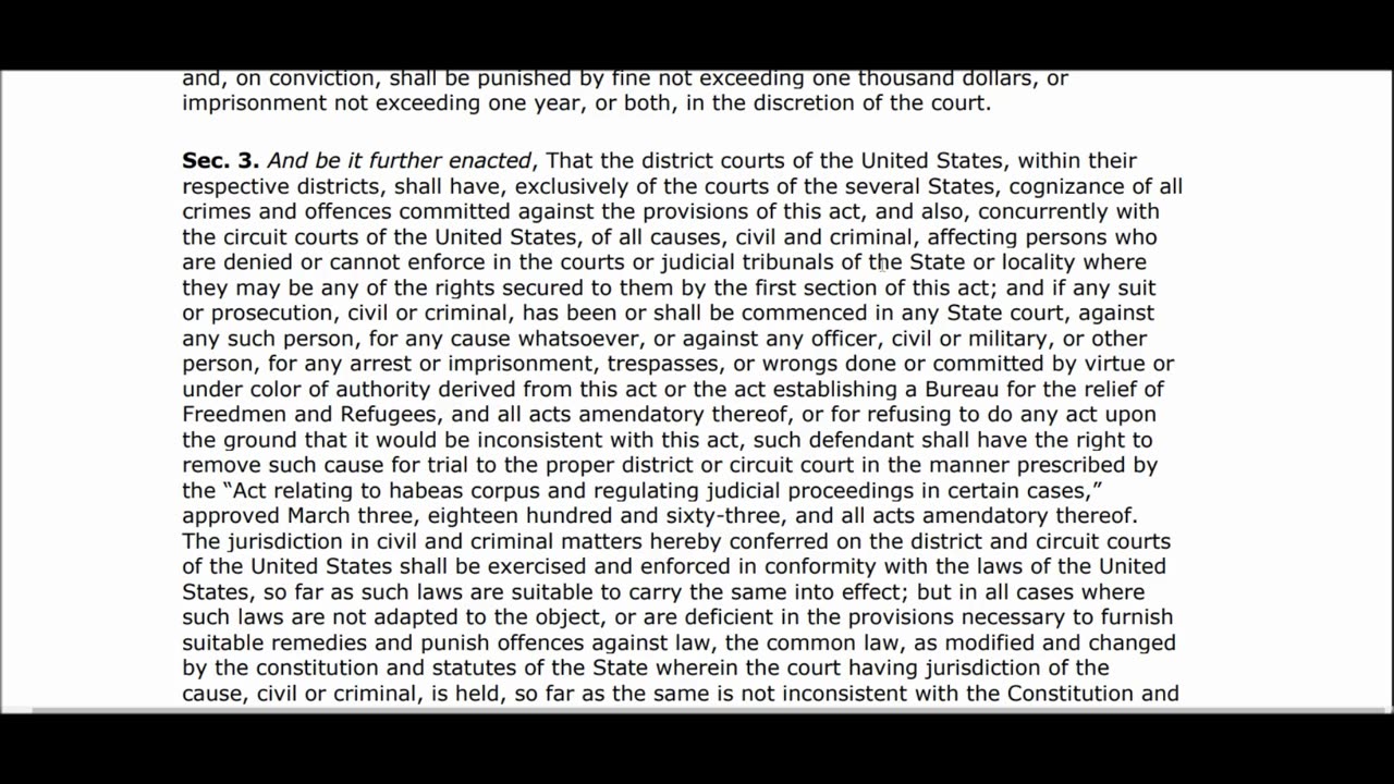 How you enforce State and Federal Constiuttion accodring to Civil Rights Act- State Laws