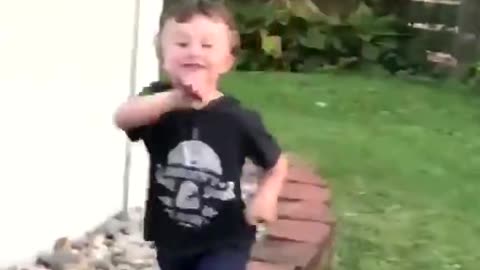 Mommy It's just a Knife! Wild knife-wielding child running away