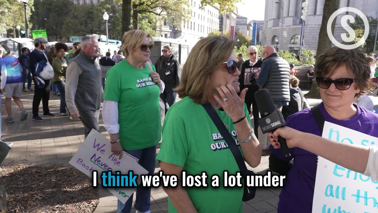 OUR DAUGHTERS NEED ABORTION ACCESS: Pro-Harris Demonstrators REACT at We Won’t Go Back Rally