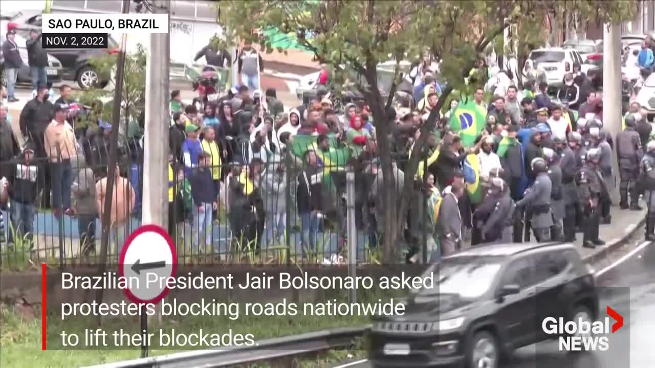 Brazil election: Bolsonaro calls on protesters to end blockades on nation's roads