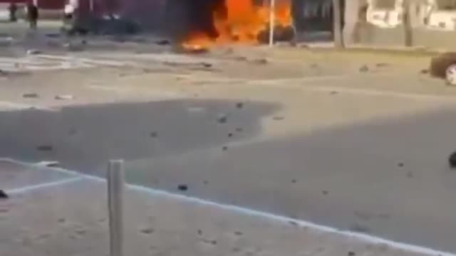 Aftermath of explosions in Kiev as Russian missiles hit Ukrainian military locations in Kiev